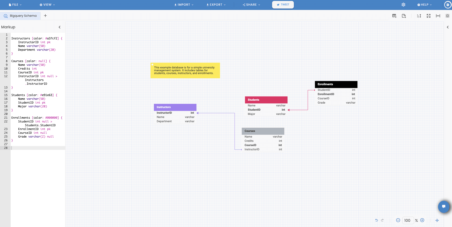 BigQuery import export